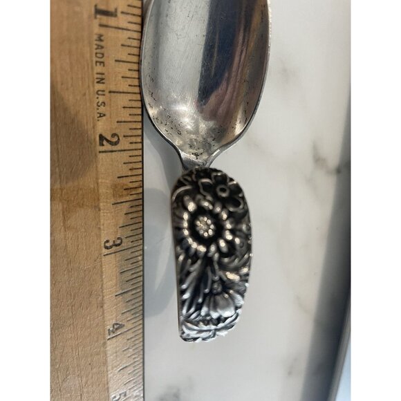 RARE ANTIQUE REPOUSSE KIRK STERLING SILVER BABY Reverse BENT SPOON NO MONO 1896 - Picture 3 of 7